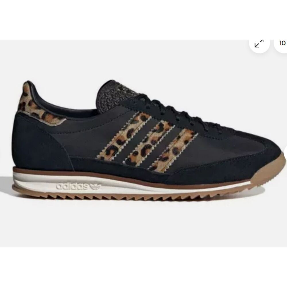 Adidas SL 72 OG Shoes US 9.5 FR 42 Black Leopard Print Brown Pony Hair Sneaker